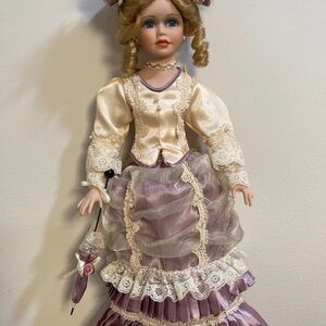 Elegant Cream and Purple Victorian Doll